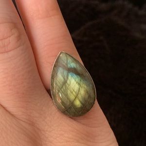 Labradorite adjustable ring
